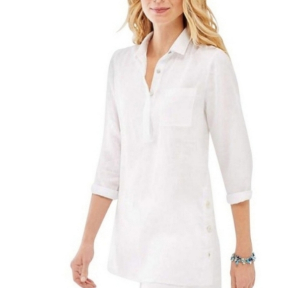Linen Sidebutton Tunic 